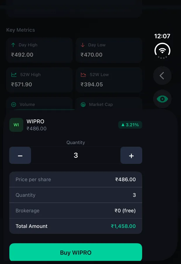 Buy order sheet on the folded iPhone Duo